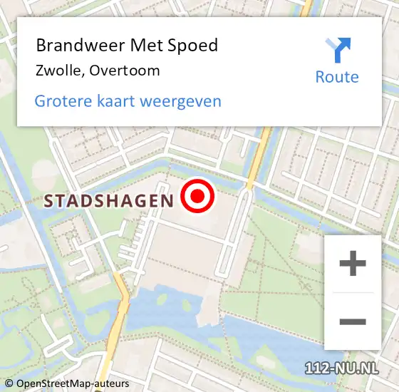 Locatie op kaart van de 112 melding: Brandweer Met Spoed Naar Zwolle, Overtoom op 30 september 2017 01:59