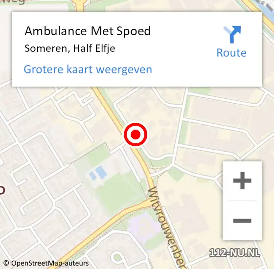 Locatie op kaart van de 112 melding: Ambulance Met Spoed Naar Someren, Half Elfje op 30 september 2017 02:09