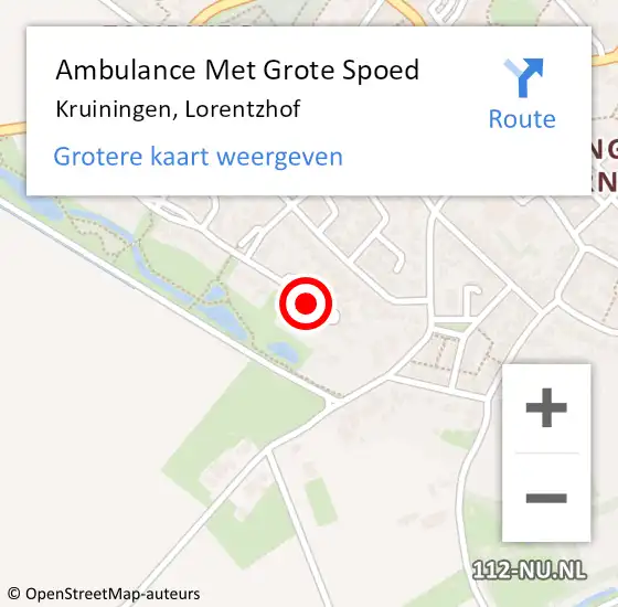 Locatie op kaart van de 112 melding: Ambulance Met Grote Spoed Naar Kruiningen, Lorentzhof op 21 september 2013 08:49