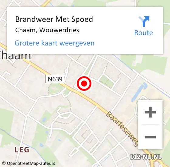 Locatie op kaart van de 112 melding: Brandweer Met Spoed Naar Chaam, Wouwerdries op 30 september 2017 03:28