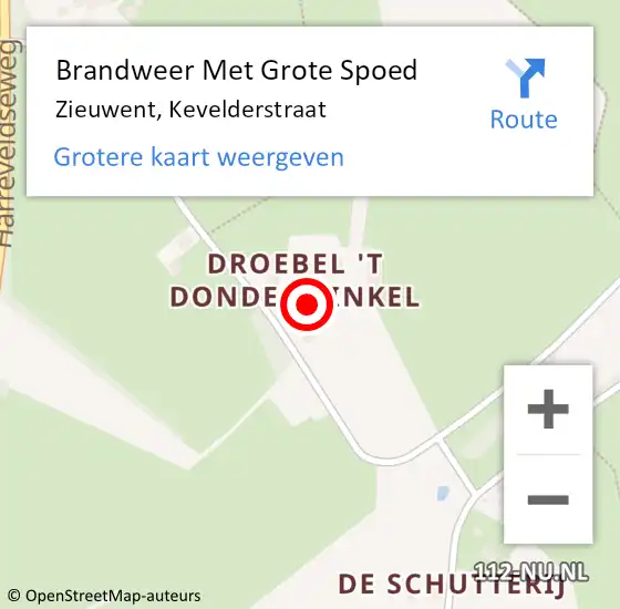 Locatie op kaart van de 112 melding: Brandweer Met Grote Spoed Naar Zieuwent, Kevelderstraat op 30 september 2017 07:32