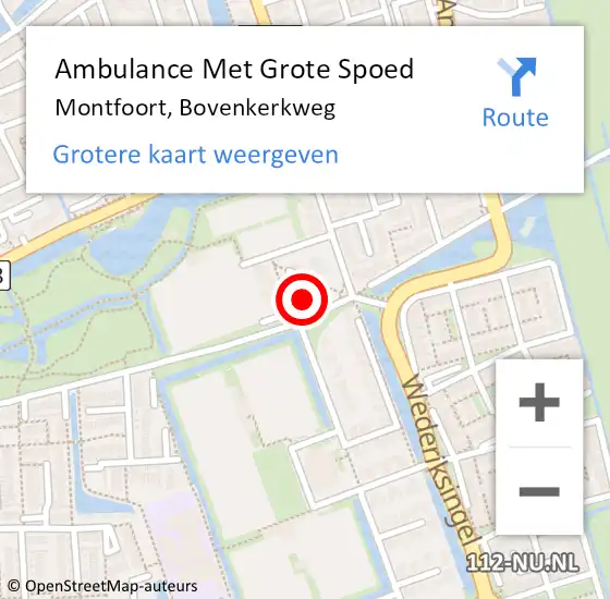 Locatie op kaart van de 112 melding: Ambulance Met Grote Spoed Naar Montfoort, Bovenkerkweg op 30 september 2017 07:49