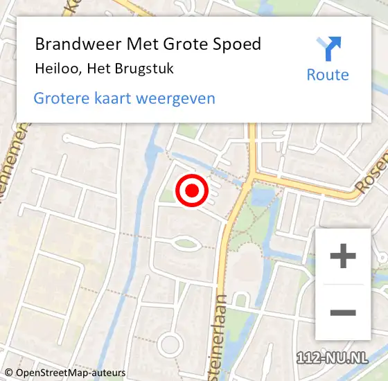 Locatie op kaart van de 112 melding: Brandweer Met Grote Spoed Naar Heiloo, Het Brugstuk op 30 september 2017 09:08