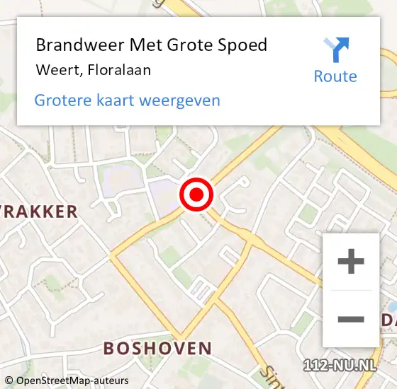 Locatie op kaart van de 112 melding: Brandweer Met Grote Spoed Naar Weert, Floralaan op 30 september 2017 09:31