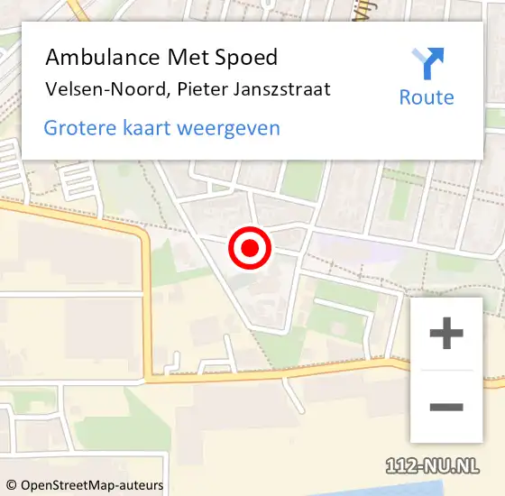 Locatie op kaart van de 112 melding: Ambulance Met Spoed Naar Velsen-Noord, Pieter Janszstraat op 30 september 2017 09:37