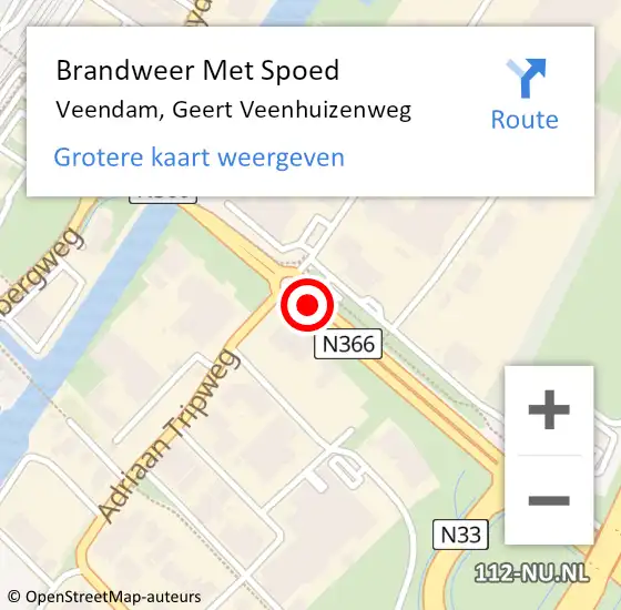 Locatie op kaart van de 112 melding: Brandweer Met Spoed Naar Veendam, Geert Veenhuizenweg op 30 september 2017 09:45