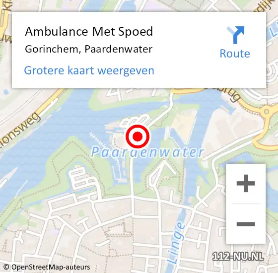 Locatie op kaart van de 112 melding: Ambulance Met Spoed Naar Gorinchem, Paardenwater op 30 september 2017 10:00