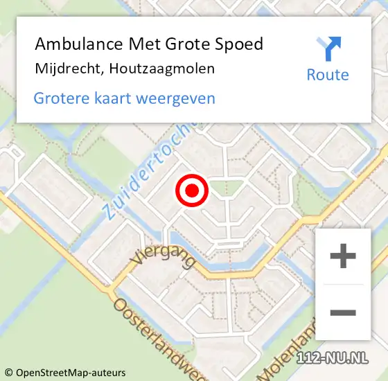 Locatie op kaart van de 112 melding: Ambulance Met Grote Spoed Naar Mijdrecht, Houtzaagmolen op 30 september 2017 10:34