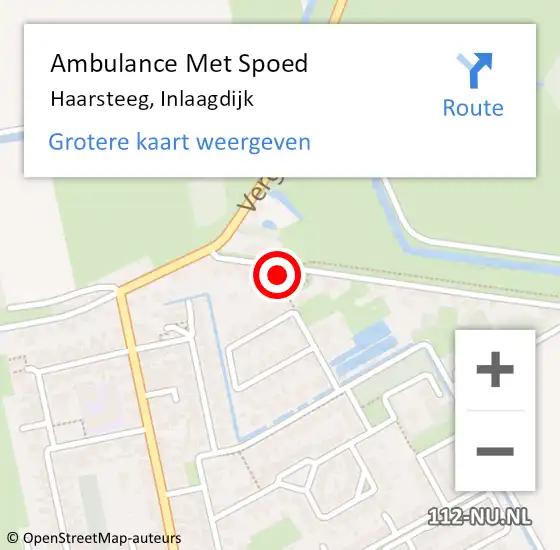 Locatie op kaart van de 112 melding: Ambulance Met Spoed Naar Haarsteeg, Inlaagdijk op 30 september 2017 13:59