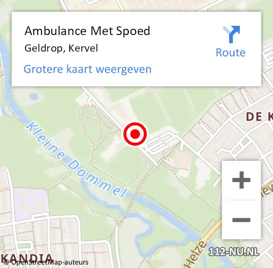 Locatie op kaart van de 112 melding: Ambulance Met Spoed Naar Geldrop, Kervel op 30 september 2017 15:08