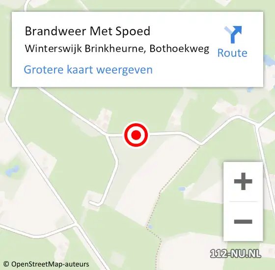 Locatie op kaart van de 112 melding: Brandweer Met Spoed Naar Winterswijk Brinkheurne, Bothoekweg op 30 september 2017 15:21