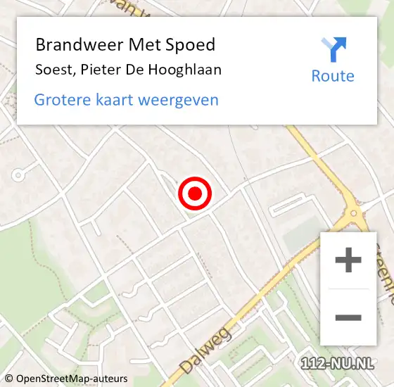 Locatie op kaart van de 112 melding: Brandweer Met Spoed Naar Soest, Pieter De Hooghlaan op 30 september 2017 15:22