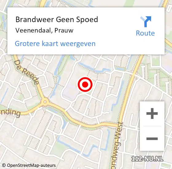 Locatie op kaart van de 112 melding: Brandweer Geen Spoed Naar Veenendaal, Prauw op 30 september 2017 16:02