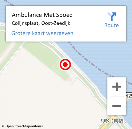 Locatie op kaart van de 112 melding: Ambulance Met Spoed Naar Colijnsplaat, Oost-Zeedijk op 30 september 2017 17:05