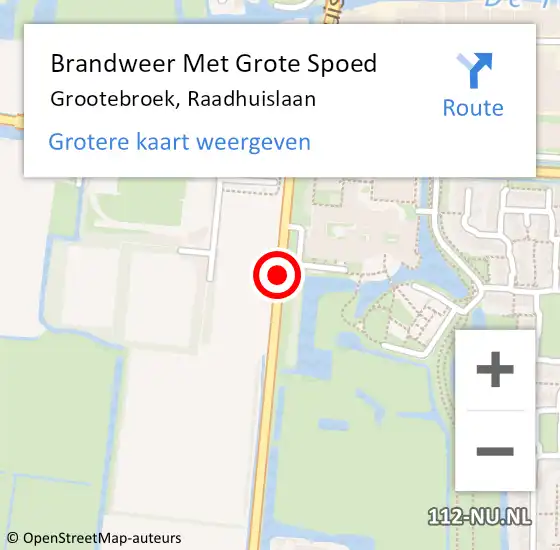 Locatie op kaart van de 112 melding: Brandweer Met Grote Spoed Naar Grootebroek, Raadhuislaan op 30 september 2017 17:26