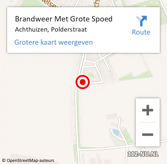 Locatie op kaart van de 112 melding: Brandweer Met Grote Spoed Naar Achthuizen, Polderstraat op 2 februari 2014 22:37