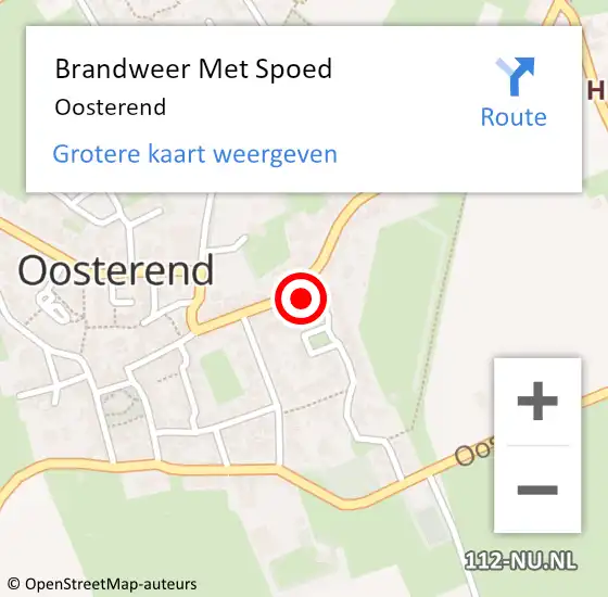 Locatie op kaart van de 112 melding: Brandweer Met Spoed Naar Oosterend op 30 september 2017 18:28