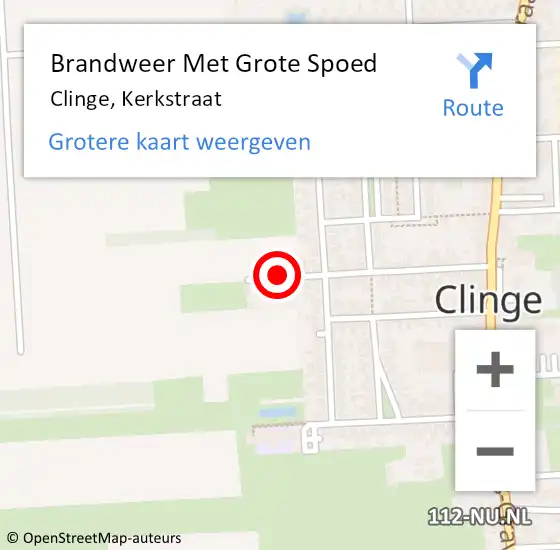 Locatie op kaart van de 112 melding: Brandweer Met Grote Spoed Naar Clinge, Kerkstraat op 30 september 2017 18:31