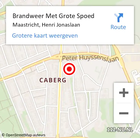 Locatie op kaart van de 112 melding: Brandweer Met Grote Spoed Naar Maastricht, Henri Jonaslaan op 30 september 2017 20:10