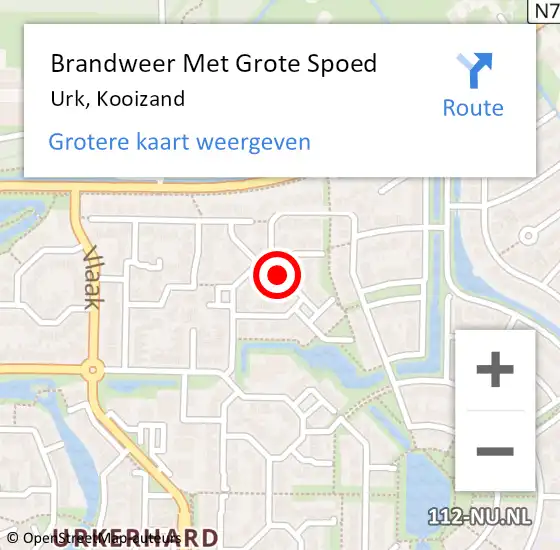 Locatie op kaart van de 112 melding: Brandweer Met Grote Spoed Naar Urk, Kooizand op 30 september 2017 20:28