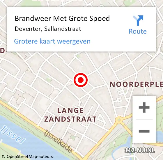 Locatie op kaart van de 112 melding: Brandweer Met Grote Spoed Naar Deventer, Sallandstraat op 30 september 2017 20:55