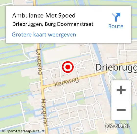 Locatie op kaart van de 112 melding: Ambulance Met Spoed Naar Driebruggen, Burg Doormanstraat op 30 september 2017 21:05