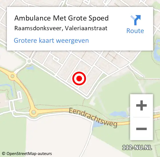 Locatie op kaart van de 112 melding: Ambulance Met Grote Spoed Naar Raamsdonksveer, Valeriaanstraat op 30 september 2017 21:28