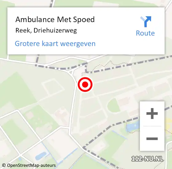 Locatie op kaart van de 112 melding: Ambulance Met Spoed Naar Reek, Driehuizerweg op 30 september 2017 22:00