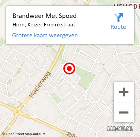 Locatie op kaart van de 112 melding: Brandweer Met Spoed Naar Horn, Keizer Fredrikstraat op 30 september 2017 22:41