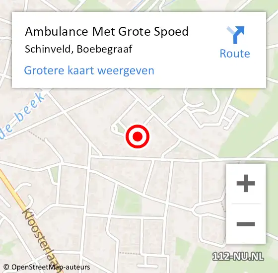 Locatie op kaart van de 112 melding: Ambulance Met Grote Spoed Naar Schinveld, Boebegraaf op 2 februari 2014 23:18