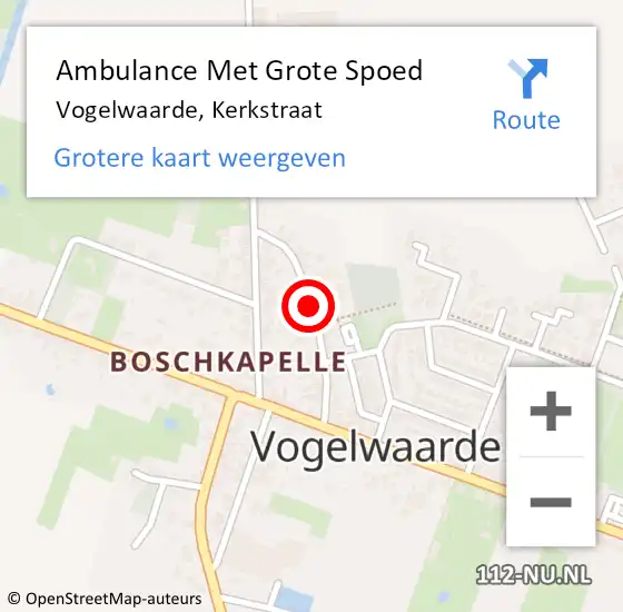 Locatie op kaart van de 112 melding: Ambulance Met Grote Spoed Naar Vogelwaarde, Kerkstraat op 1 oktober 2017 02:02