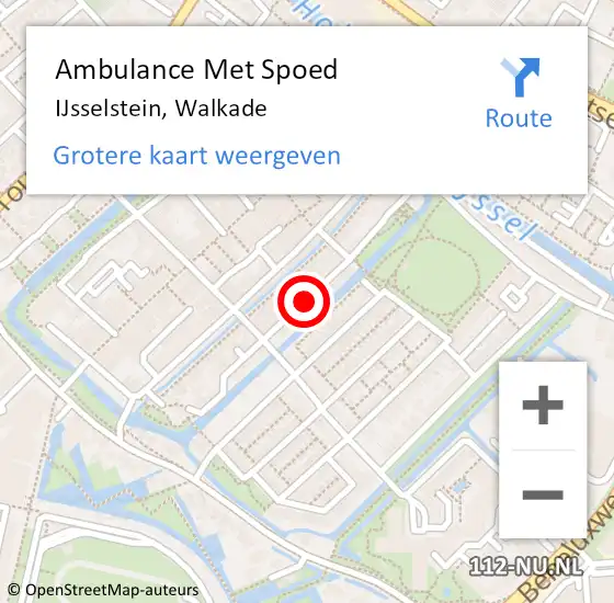 Locatie op kaart van de 112 melding: Ambulance Met Spoed Naar IJsselstein, Walkade op 1 oktober 2017 04:37