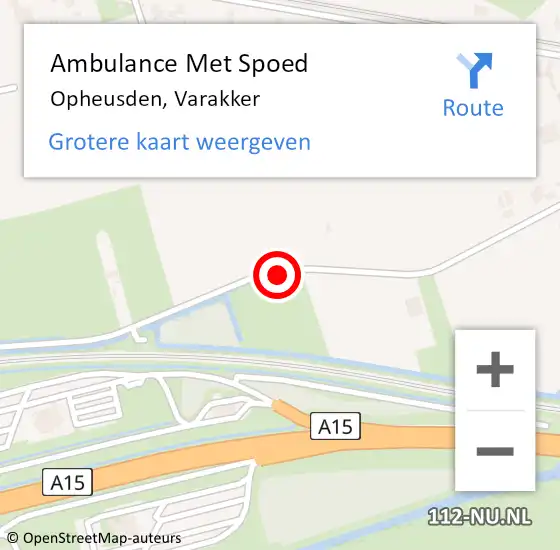 Locatie op kaart van de 112 melding: Ambulance Met Spoed Naar Opheusden, Varakker op 1 oktober 2017 04:39
