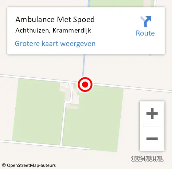 Locatie op kaart van de 112 melding: Ambulance Met Spoed Naar Achthuizen, Krammerdijk op 1 oktober 2017 08:34