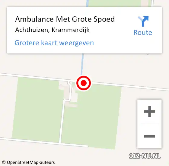 Locatie op kaart van de 112 melding: Ambulance Met Grote Spoed Naar Achthuizen, Krammerdijk op 1 oktober 2017 08:59