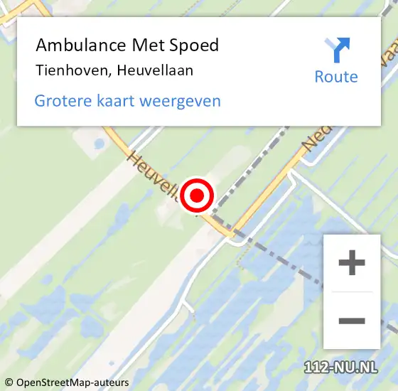 Locatie op kaart van de 112 melding: Ambulance Met Spoed Naar Tienhoven, Heuvellaan op 1 oktober 2017 11:42