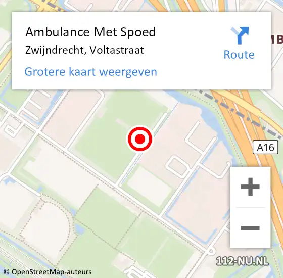 Locatie op kaart van de 112 melding: Ambulance Met Spoed Naar Zwijndrecht, Voltastraat op 1 oktober 2017 12:27