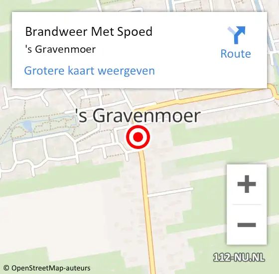 Locatie op kaart van de 112 melding: Brandweer Met Spoed Naar 's Gravenmoer op 1 oktober 2017 14:20