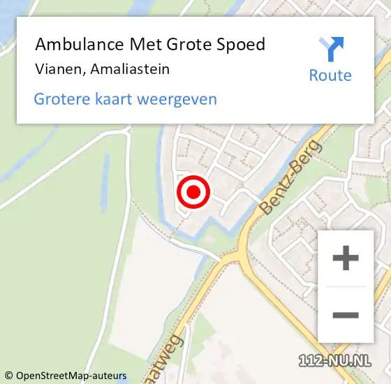 Locatie op kaart van de 112 melding: Ambulance Met Grote Spoed Naar Vianen, Amaliastein op 1 oktober 2017 14:46