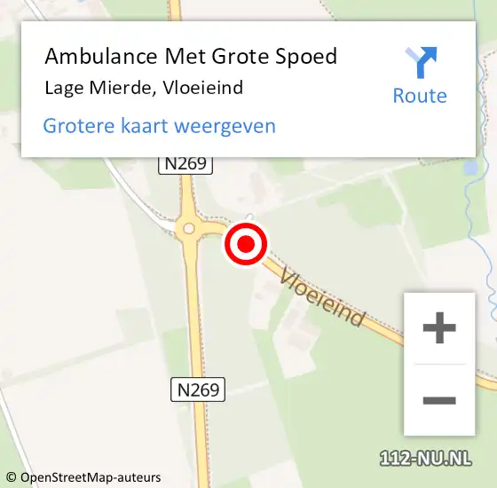 Locatie op kaart van de 112 melding: Ambulance Met Grote Spoed Naar Lage Mierde, Vloeieind op 1 oktober 2017 14:54