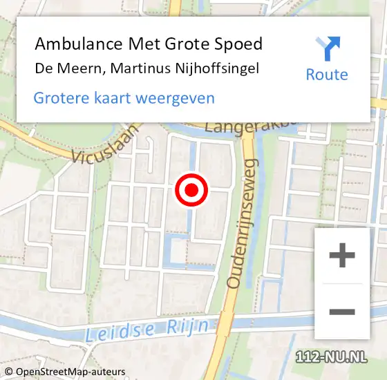 Locatie op kaart van de 112 melding: Ambulance Met Grote Spoed Naar De Meern, Martinus Nijhoffsingel op 3 februari 2014 01:48