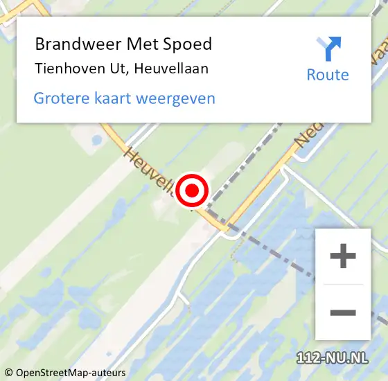 Locatie op kaart van de 112 melding: Brandweer Met Spoed Naar Tienhoven Ut, Heuvellaan op 1 oktober 2017 17:08