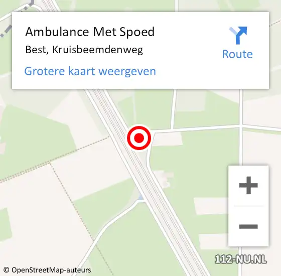 Locatie op kaart van de 112 melding: Ambulance Met Spoed Naar Best, Kruisbeemdenweg op 1 oktober 2017 17:46