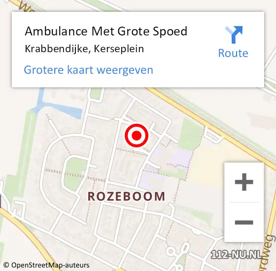 Locatie op kaart van de 112 melding: Ambulance Met Grote Spoed Naar Krabbendijke, Kerseplein op 1 oktober 2017 20:41