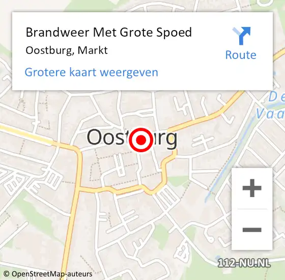 Locatie op kaart van de 112 melding: Brandweer Met Grote Spoed Naar Oostburg, Markt op 1 oktober 2017 21:06