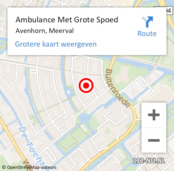 Locatie op kaart van de 112 melding: Ambulance Met Grote Spoed Naar Avenhorn, Meerval op 1 oktober 2017 21:27