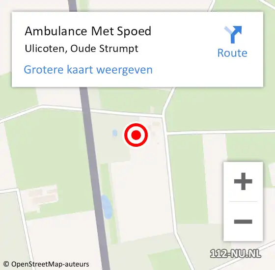 Locatie op kaart van de 112 melding: Ambulance Met Spoed Naar Ulicoten, Oude Strumpt op 1 oktober 2017 22:04