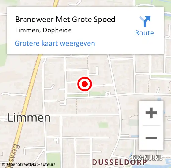 Locatie op kaart van de 112 melding: Brandweer Met Grote Spoed Naar Limmen, Dopheide op 1 oktober 2017 23:38