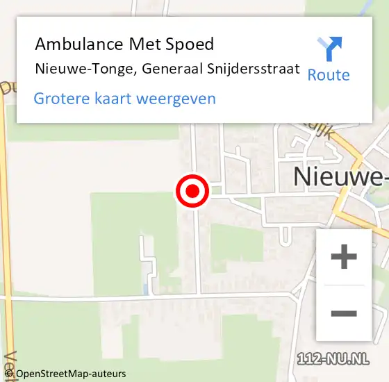 Locatie op kaart van de 112 melding: Ambulance Met Spoed Naar Nieuwe-Tonge, Generaal Snijdersstraat op 2 oktober 2017 00:26