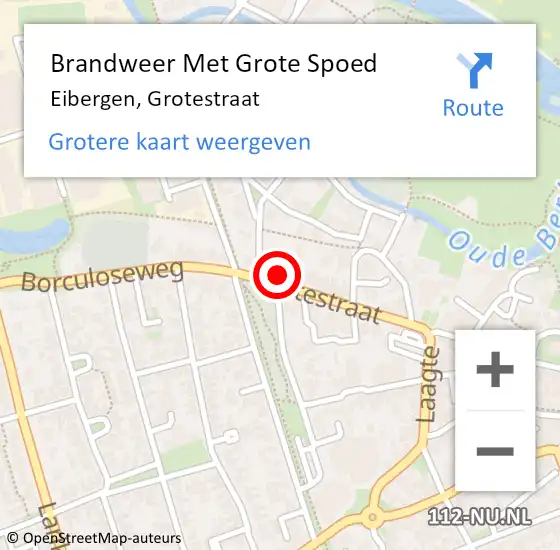 Locatie op kaart van de 112 melding: Brandweer Met Grote Spoed Naar Eibergen, Grotestraat op 2 oktober 2017 01:25